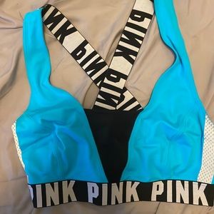 Large A-C VS Pink sports bra/crop top. Like new